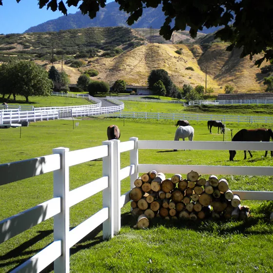 Ogrodzenie winylowe z 3 szynami