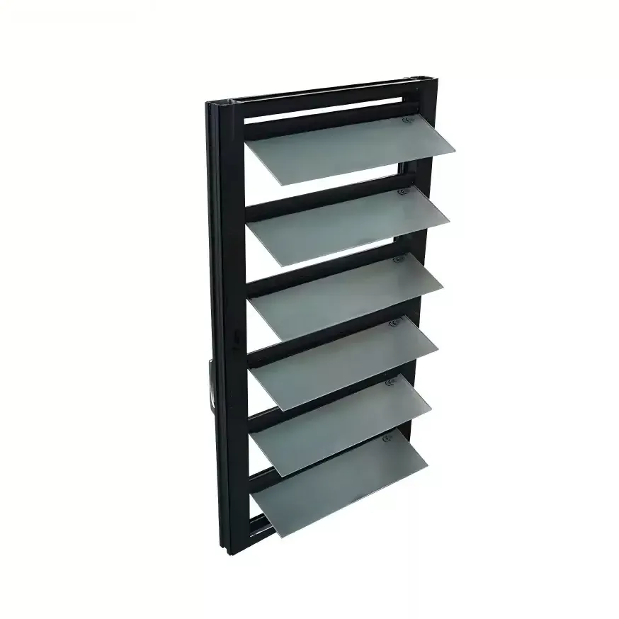 Okno żaluzjowe ze szkła aluminiowego